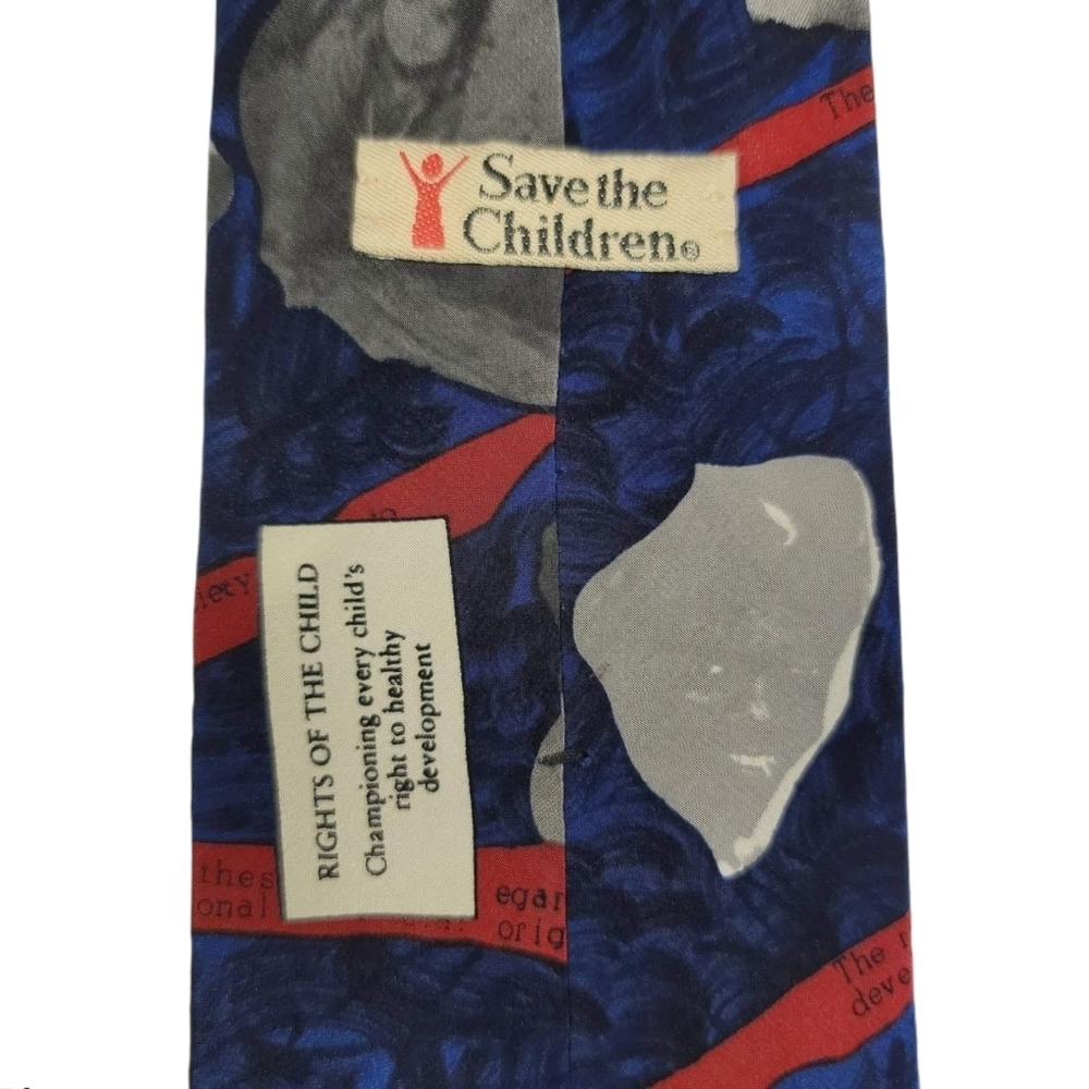 Save The Children Silk Tie Vintage Childs Rights - Picture 9 of 9